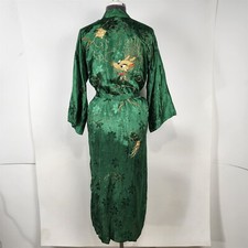 Roupão quimono japonês bordado dragão ouro verde vintage tamanho M comprar usado  Enviando para Brazil