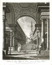 Stampa antica Veduta dei Regi Uffizi di Firenze presa da Lungo Arno - Toscana comprar usado  Enviando para Brazil