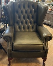Vintage green leather for sale  STOURPORT-ON-SEVERN