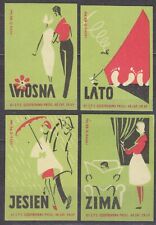 POLAND 1961 Matchbox Label Z#227/230 III set, The Four Seasons., używany na sprzedaż  PL