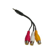 Usado, Conector adaptador macho 3,5 mm plugue para 3 RCA fêmea conector áudio vídeo cabo AV fio comprar usado  Enviando para Brazil