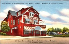Cartão postal Norwalk, CT Connecticut CHARPENTIER Chop House restaurante ROADSIDE comprar usado  Enviando para Brazil