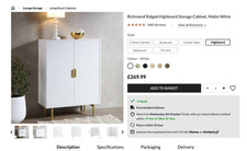 Richmond ridged highboard for sale  LONDON