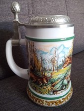 Bierkrug zinndeckel jagdmotiv gebraucht kaufen  Bad Harzburg