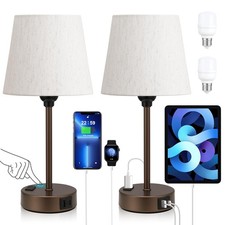 Brown bedside lamps for sale  Los Angeles