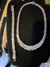 CONJUNTO DE COLAR E PULSEIRA ESTERLINA VINTAGE TAXCO 950 - 133,5 gramas comprar usado  Enviando para Brazil