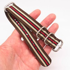 Pulseira de relógio de uma peça tecido de náilon verde marrom vermelho marrom 22 mm comprar usado  Enviando para Brazil