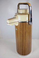 Grão de madeira década de 1970 ZOJIRUSHI 10 xícaras garrafa térmica a vácuo Japão quente/frio testado. comprar usado  Enviando para Brazil