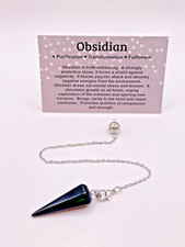 Obsidian crystal pendulum for sale  MANCHESTER