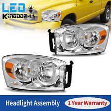 Par de faróis cromados para 2006-2008 Dodge Ram 1500 2500 3500 refletor âmbar comprar usado  Enviando para Brazil