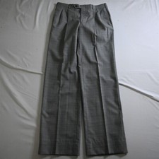 Calça social masculina vintage sob medida 32x34 cinza xadrez Glenn lã plissada dinheiro antigo comprar usado  Enviando para Brazil