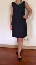 BALLY (Made in Italy) czarna sukienka z taftą IT46 OVERSIZE pasuje XL EUR42 UK14 NOWA BEZ METKI na sprzedaż  PL