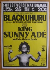 King Sunny Ade Black Uhuru pôster concerto original reggae '84 BÉLGICA, usado comprar usado  Enviando para Brazil