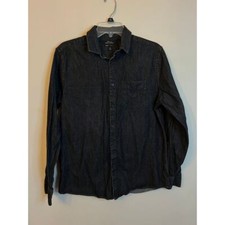 Camisa masculina Marc Anthony luxo slim fit com botões média preta bolso frontal, usado comprar usado  Enviando para Brazil