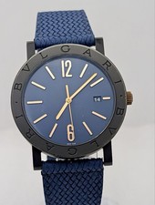 Bvlgari BB41S Automatic Watch BVL 191 41mm Black Case Blue Dial Used comprar usado  Enviando para Brazil