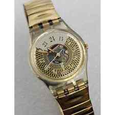 Swatch 1993 relógio espirográfico ouro elástico pulseira espiral esqueleto Vintage Funcionando comprar usado  Enviando para Brazil