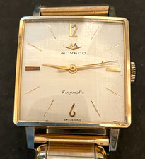 Vintage Movado Kingmatic Relógio Masculino Corrida Automática 14K GF Estojo Quadrado Suíço comprar usado  Enviando para Brazil