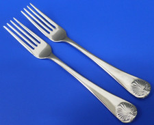2 garfos de jantar Kirk Stieff WILLIAMSBURG ROYAL SHELL brilhante 18/10 aço inoxidável porcelana comprar usado  Enviando para Brazil