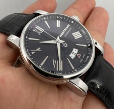 RELÓGIO SUÍÇO MASCULINO MONTBLANC STAR MOSTRADOR PRETO AUTOMÁTICO REF 7102 41 mm comprar usado  Enviando para Brazil