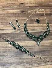 Green rhinestone necklace for sale  Glasgow