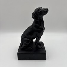 Escultura Labrador Preto Cachorro Sentado Resina Poli Pesada Montada Quadrada Preto Brilho comprar usado  Enviando para Brazil