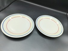 2 pratos de salada Totally Today 7 1/4" brancos com anéis azuis amarelos e vermelhos comprar usado  Enviando para Brazil