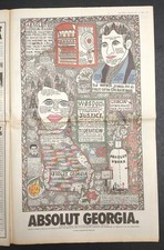 Arte vintage escassa HOWARD FINSTER Absolut Vodka nos EUA Hoje - 12 de maio de 1992 comprar usado  Enviando para Brazil
