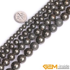 Cuentas redondas sueltas de piedra preciosa gris natural para hacer joyas agujero grande de 15 segunda mano  Embacar hacia Mexico
