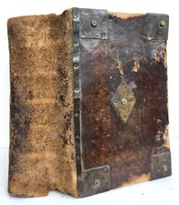 1741 BIBLE in ENGLISH antique ORIGINAL BINDING w/ BRASS CORNER PIECES comprar usado  Enviando para Brazil