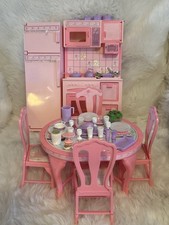 Lote de 3 Vintage 1987 BARBIE Sparkle Sweet Roses Cozinha e Mesa de Jantar Plus Acc Excelente Estado Usado comprar usado  Enviando para Brazil