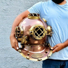 Usado, Casco de buceo náutico de 18" U.S Navy Mark V Deep Sea Divers casco marrón comprar usado  Enviando para Brazil