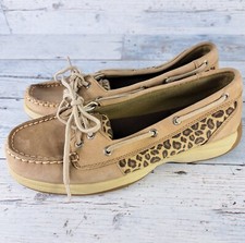 Sapatos femininos Sperry Top-Sider barco 7M bege estampa chita slip on  comprar usado  Enviando para Brazil
