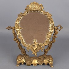Specchiera Basculante Ottone Da Tavolo Stile Vittoriano Con Rilievi Vintage 1960 comprar usado  Enviando para Brazil