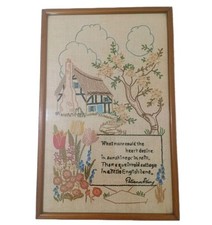 Antique crewel needlepoint for sale  SWANSEA