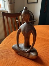 Seated wooden buddha for sale  HERTFORD