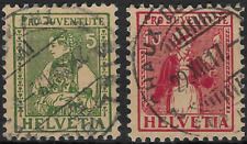 SUÍÇA 1917. 5c, 10c, PRO JUVENTUTE BOM-BOM USADO. SG. J7, J8.  (B284) comprar usado  Enviando para Brazil