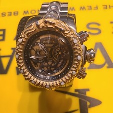 Invicta Venom Subaqua Dragon Scale aço tom dourado cronógrafo 52mm relógio novo comprar usado  Enviando para Brazil