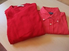 Herrenoberhemd rot getr gebraucht kaufen  Hermsdorf