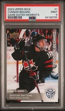 2023 Upper Deck Game Dated Moments Rookie #1 Connor Bedard PSA 9 Blackhawks comprar usado  Enviando para Brazil
