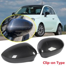 Tampa de espelho retrovisor lateral clip-on fibra de carbono para Fiat 500 2012-2019 comprar usado  Enviando para Brazil