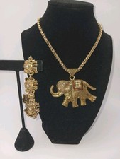 Gold elephant pendant for sale  Richmond