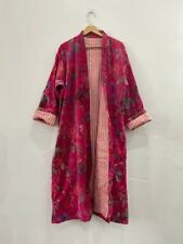 Indisch Samt Kimono Pink Vogel Robe Braut Nachtwäsche Maxi Bademantel UK comprar usado  Enviando para Brazil