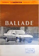 Honda ballade brochure for sale  BIGGLESWADE
