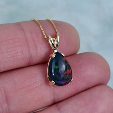 Colar pingente de opala preta: solitário de pera de ouro 14k, pedra de nascimento de outubro comprar usado Colar pingente de opala preta: solitário de pera de ouro 14k, pedra de nascimento de outubro comprar usado  Enviando para Brazil
