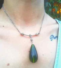 Collana goccia moldavite usato  Roma