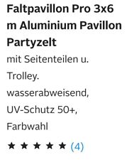 Toboli 3x6m pavillon gebraucht kaufen  Erwitte