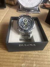 Cronógrafo Bulova Precisionist 96B175 com caixa e pulseira de aço inoxidável, usado comprar usado  Enviando para Brazil