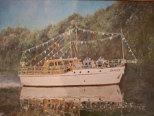 Acric painting janick for sale  BEWDLEY