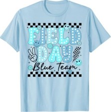 Camiseta Field Day azul equipe cor viagem de campo jogo de equipe competição comprar usado  Enviando para Brazil