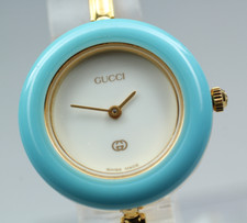 Usado, [Perto de ESTADO PERFEITO] Relógio Feminino GUCCI Moldura de Mudança 11/12 26mm Ouro Azul Qz Do Japão comprar usado  Enviando para Brazil